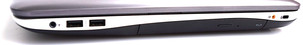rechts: Audiokombiport, 2x USB 3.0, Blu-ray-Laufwerk, Subwoofer-Anschluss, Kensington Lock