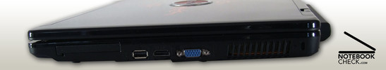 Rechte Seite: ExpressCard/54, USB 2.0, Lüfter, Firewire