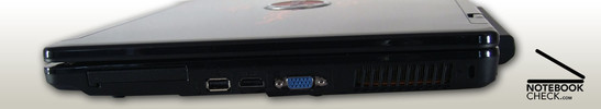Rechte Seite: ExpressCard/54, USB 2.0, Lüfter, Firewire