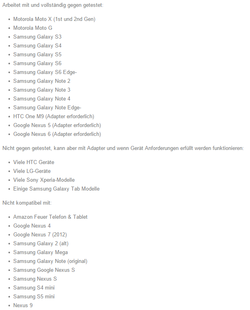 unterstützte Android-Geräte