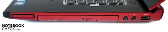 Rechte Seite: 34mm ExpressCard, Kopfhörer, Mikrofon, USB 3.0