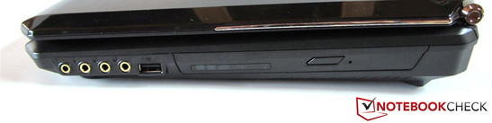 rechte Seite: 4x Sound, USB 2.0, Blu-ray-Laufwerk