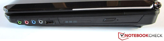 rechte Seite: 4x Sound, USB 2.0, optisches Laufwerk