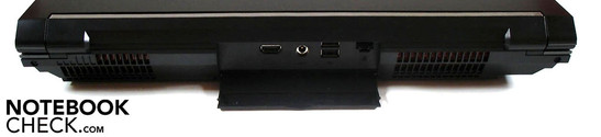 Rückseite: HDMI, Stromeingang, 2x USB 2.0, RJ-45 Gigabit-Lan