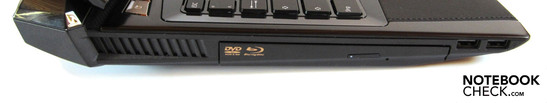 Linke Seite: optisches Laufwerk, 2x USB 2.0
