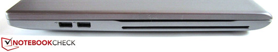 rechte Seite: 2x USB 2.0, optisches Laufwerk