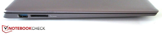 linke Seite: USB 3.0, 3-in-1-Cardreader