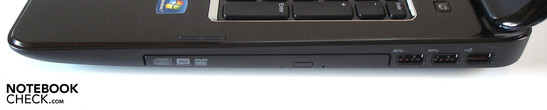 Rechte Seite: optisches Laufwerk, 2x USB 3.0, USB 2.0