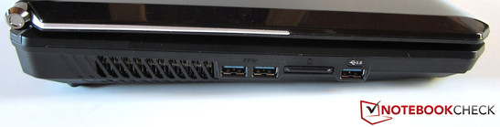 linke Seite: 2x USB 3.0, Kartenleser, USB 3.0