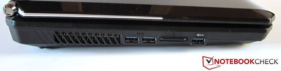 linke Seite: 2x USB 3.0, Kartenleser, USB 3.0