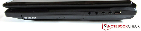 rechte Seite: optisches Laufwerk, 4x Sound, USB 2.0