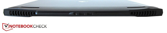 Rückseite: Stromeingang, 2x USB 2.0