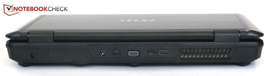 Rückseite: DC-Power, LAN, VGA, eSATA, HDMI