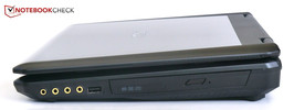 Rechte Seite: DVD-Laufwerk, USB 2.0, Audio