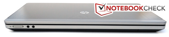 Frontseite: 2in1-Kartenleser (SD Card, MultiMediaCard), Kopfhörer, Line-In/Mikrofon