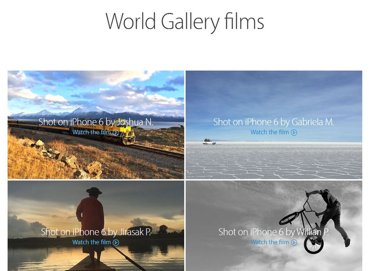 Schon 15 Kurzfilme sind in der Apple World Gallery zu sehen
