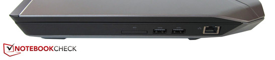 rechte Seite: Kartenleser, 2x USB 3.0, RJ45-LAN