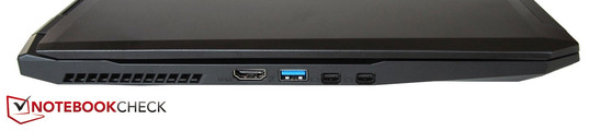linke Seite: HDMI, USB 3.0, 2x Mini-DisplayPort