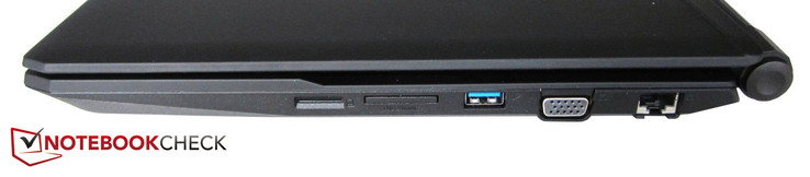 rechte Seite: SIM-Kartenslot, Cardreader, USB 3.0, VGA, RJ45-LAN