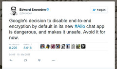 Per Tweet warnt Snowden zur Vorsicht