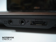 2x Sound (Kopfhörer-Ausgang, Mikrofon-Eingang) und eSATA auf der Vorderseite