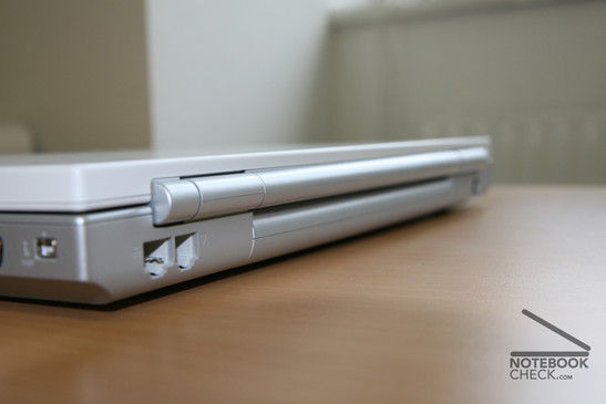 Rückseite mit Modem- und LAN Anschluss