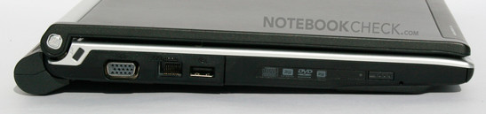 Links: DVD Brenner, USB, LAN, VGA, Kensington Lock