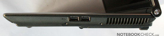 rechte Seite: 2x USB 2.0, Kensington Lock