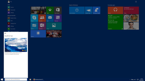 Die Technical Preview von Windows 10 für Desktop erinnert im Moment noch stark an Windows 8.