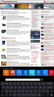 Im Hochformat sind die Tasten immer noch groß genug.