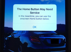 Diese Nachricht bekam ein iPhone 7-User nachdem sein Home Button offenbar versagte.