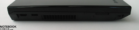 Linke Seite: HDMI Port, USB 2.0, SD Cardreader, Firewire