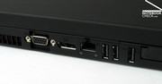 Das Thinkpad W500 bietet direkt am Gerät einen neuen digitalen Display Port sowie 3 USB Anschlüsse.