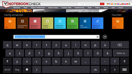 Großzügige Tasten auf dem Touchscreen.