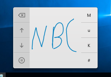 Handschriftliche Eingaben können per Clickpad vorgenommen werden.