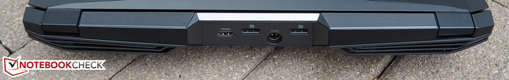 Rückseite: HDMI, DisplayPort, Netzanschluss, DisplayPort