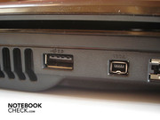 eSATA- und HDMI-Anschluss auf der linken Seite