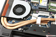 Die Kühlung von CPU und GPU erfolgt über Heatpipes.