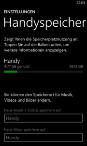Von den 32 GB netto sind ca. 29 GB...