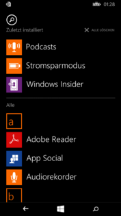 Zuletzt installierte Apps werden nun eine Zeit lang ganz oben angezeigt.