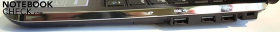 Rechte Seite: SD-Kartenleser, 3x USB 2.0, Kensington Lock