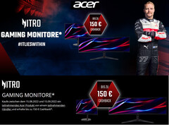 Deal: Acer Nitro Gaming-Monitore jetzt mit bis zu 150 Euro Cashback.