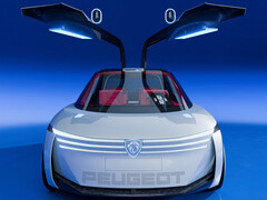 Das Peugeot Polygon Concept mit seinen futuristischen Flügeltüren zeigt einen radikalen Ausblick auf das Autodesign von morgen (Bild: Peugeot).