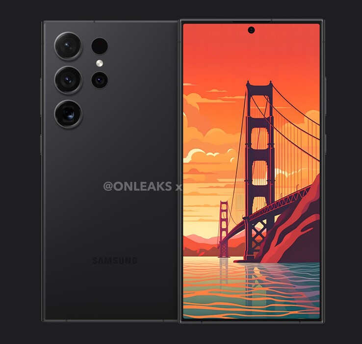 Besser zur Ränderbegutachtung geeignet: Renderbild des Samsung Galaxy S24 Ultra (Bild: OnLeaks&Ice Universe)