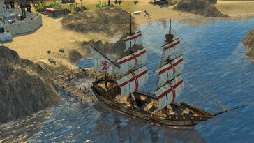 Ein Schiff in Stronghold Crusader 2.