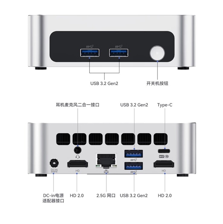 Der Peladn WO5 Mini-PC bietet eine umfangreiche Anschlussausstattung