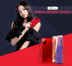 Samsung Galaxy Note20 auch in Blau, Pink und Rot.