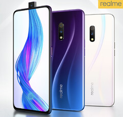 Realme X: Poster und Fotos zeigen Pop-up-Kamera und In-Display-Fingerabdrucksensor. 