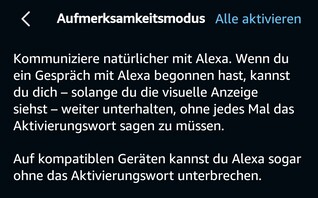 Ebenfalls neu: Der Aufmerksamkeitsmodus für nahtlose Gespräche.