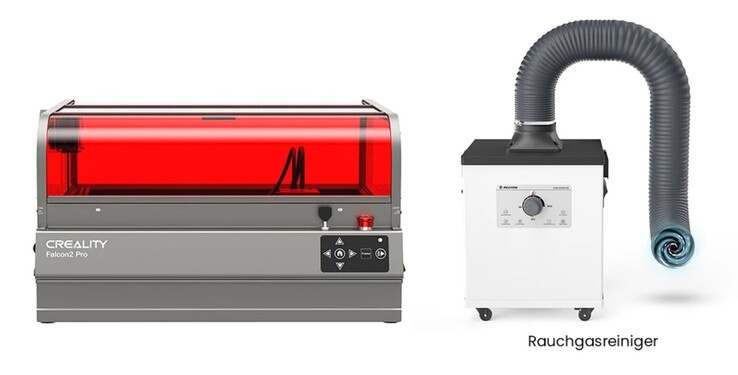 Creality Falcon2 Pro 40W Laser + Mecpow P150 150W Rauchgasreiniger